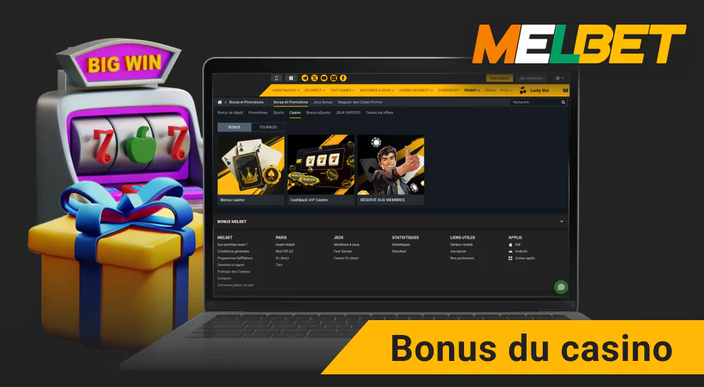 Offres promotionnelles pour le casino Melbet