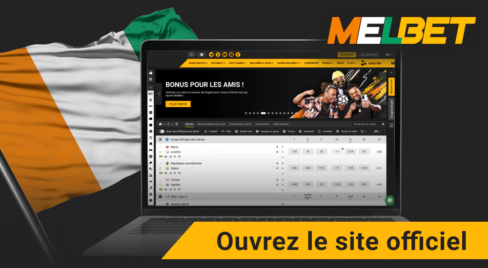 Ouvrez le site Melbet