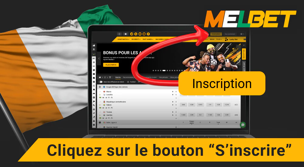 Cliquez sur le bouton d'inscription sur Melbet