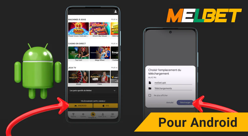 Application de casino Melbet pour smartphones sur Android