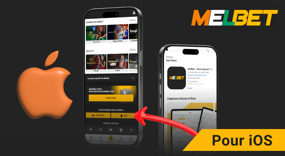 Application mobile du casino Melbet pour iOS